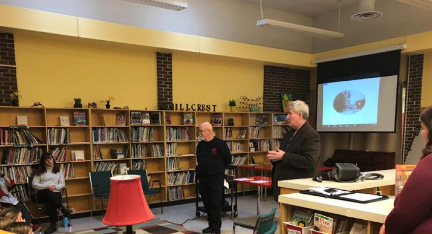Addressing curious students at Hillcrest Public School Nov 13, 2019 Hillcrest Public School Nov 13, 2019